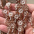 14mm 6 Petal Flower Beads Czech Glass Sepia Rose Gold 12Pcs Per Strand