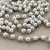 White Glass Pearl Beaded Rosary Chain 6mm Antique Silver Plated Per Foot