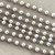 White Glass Pearl Beaded Rosary Chain 6mm Antique Silver Plated Per Foot