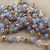 Daydreamer Blue Beaded Rosary Chain 8mm Crystal Rondelle Antique Silver Plated Per Foot
