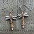 Metals Beaded Dragonfly Woven Treasures Earrings Artisan Made in the USA Per Pair