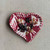74x65mm Fabric Heart Pendant Crimson Zebra Embroidered Stitched Mixed Media Per Pc
