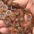 14mm Window Cut Flower Beads Czech Glass Yellow Tiger Lily 10Pcs Per Strand