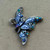 Morpho Art Nouveau Butterfly Artisan Hand Painted 54x48mm Pendant Per Pc
