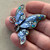 Morpho Art Nouveau Butterfly Artisan Hand Painted 54x48mm Pendant Per Pc