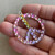 Pink Rhinestone Peace Sign Pendant Artisan Made 45x40mm Per Pc