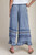Chambray Ruffle Pants Bloomers Blue Stone Washed Easel Stretchy Waist