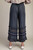 Chambray Ruffle Pants Bloomers Black Stone Washed Easel Stretchy Waist