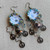 Blue Hippie Bohemia Dangles Earrings Coins Artisan Made in the USA Per Pair