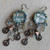 Blue Hippie Bohemia Dangles Earrings Coins Artisan Made in the USA Per Pair