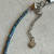Key to My Blue Heart Choker Minimal Necklace Artisan Made Crystal 12" Per Pc