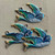 Riparia Blue Swallow Bird Pendant Sparrow Artisan Hand Painted Per Pc