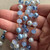 Something Blue Glass Pearl Beaded Rosary Chain 8mm Antique Silver Plated Per Foot