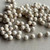 White Buffalo Beaded Chain 7mm Cream Magnesite Stone Rosary Antique Silver Plated Per Foot