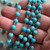 Mini Turquoise Trails Beaded Chain 6mm Blue Magnesite Stone Rosary Antique Silver Plated Per Foot