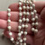 Mini White Buffalo Beaded Chain 6mm Cream Magnesite Stone Rosary Antique Silver Plated Per Foot