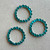 33mm Rhinestone Ring Connector Teal Artisan Made Per Pc