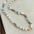 Misty Shores Necklace Stone MOP Beaded Chain Gunmetal Artisan Made Per Pc