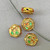 Gold Trillium Flower Cloisonne Enamel Coin Beads 12mm Gold Plated Alloy Q6 Per Pkg