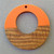 Orange 38mm Resin Walnut Wood Circle Donut Pendants Q2 Per Pkg