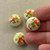 16mm Ivory Peony Puffy Coin Painted Acrylic Beads Faux Cloisonne Q4 Per Pkg
