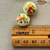 16mm Ivory Peony Puffy Coin Painted Acrylic Beads Faux Cloisonne Q4 Per Pkg