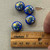 16mm Cobalt Peony Puffy Coin Painted Acrylic Beads Faux Cloisonne Q4 Per Pkg