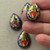 25x18mm Cobalt Peony Teardrop Cabochon Painted Acrylic Faux Cloisonne Q4 Per Pkg
