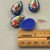 25x18mm Cobalt Peony Teardrop Cabochon Painted Acrylic Faux Cloisonne Q4 Per Pkg