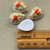 25x18mm Alabaster Peony Teardrop Cabochon Painted Acrylic Faux Cloisonne Q4 Per Pkg