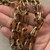 20x11mm Tortoiseshell Paperclip Chain Acrylic Resin Gold Plated Per Foot
