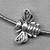 Honeybee Bee Beads 9x13mm Antique Silver Plated Alloy Q50 Per Pkg