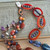 Chanterelle Mushroom Necklace Beaded Chain Hand Painted Stone Artisan Made Per Pc