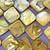 Vintage Gold Diamond 25mm Dyed MOP Shell Beads Per Strand