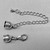 5mm Bell Glue On Leather Cord Ends with Lobster Claw Clasp and Extender Chain Antique Silver Plated Alloy Q6 Per Pkg