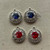 Red Blue Bling Charms Rhinestone Sparkly Cup Chain Artisan Made Q4 Pcs