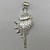 Micro Pave CZ Venus Comb Conch Shell Charms 37x16mm Platinum Plated Brass Q1 Per Pkg