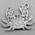 Crystal Rhinestone Crab Charms 18x22mm Platinum Plated Alloy Q10 Per Pkg