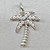 Micro Pave CZ Palm Tree Charms 18x12mm Platinum Plated Brass Q4 Per Pkg