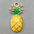 Enameled Pineapple Charms 25x11mm Gold Plated Alloy Q10 Per Pkg