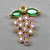 Micro Pave CZ Grape Cluster Fruit Charms 16x13mm 18kt Gold Plated Brass Q2 Per Pkg