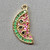 Micro Pave CZ Watermelon Slice Fruit Charms 17x8mm 18kt Gold Plated Brass Q2 Per Pkg