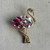 2.25 Inch Fabulous Flamingo Brooch Pin Rhinestone Gold Plated Per Pc