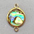 Paua Shell Pearl Coin 2 Loop Links 19x13mm Gold Plated Brass Q4 Per Pkg