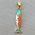 Turquoise Orange White Enamel Fish Charms 26x6mm 18kt Gold Plated Brass Q2 Per Pkg