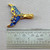 Navy Blue Enamel Rhinestone Whale Tail Pendants 30x27mm 18kt Gold Plated 304 Stainless Steel Q1 Per Pkg