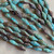 16x8mm Miter Seashell Beads Czech Glass Turquoise Metallic Iris 8Pcs Per Strand