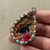 OOAK Betsy Ross Flag USA Americana Drop Pendant Rhinestones Resin Artisan Made Per Pc