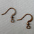 French Hook Flat Ball Earwires 15mm Antique Copper Plated Brass Q40 Pair Per Pkg