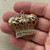 Genevieve Gold Leopard Rhinestone Crystal Crown Hand Painted Small Pendant Per Pc